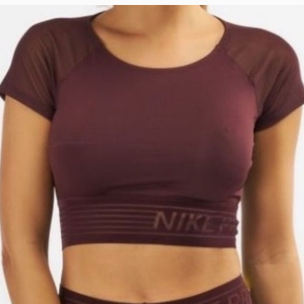 Women's Nike Pro Deluxe Crop Top Athletic Performance Training XL